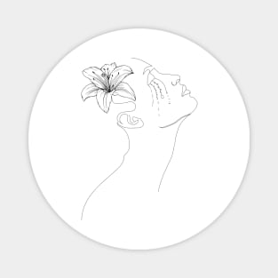 Sensual woman with flower Magnet